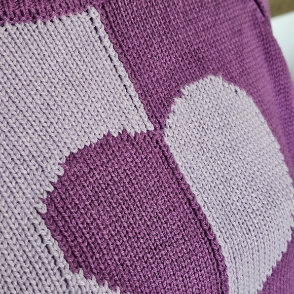 Kate & Mallory Two-Tone Purple Heart Sweater - Picture 6 of 15